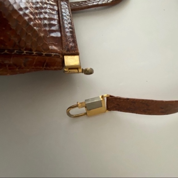 Vintage Snake Skin Purse Satchel Bag - Picture 8 of 14